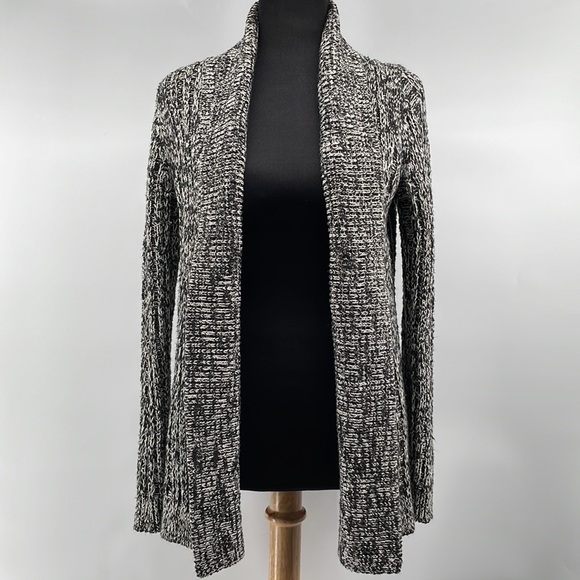 Anthropologie Open Front Cardigan Sweater Marled Chunky Knit Career Casual Sz Xs - Picture 3 of 9